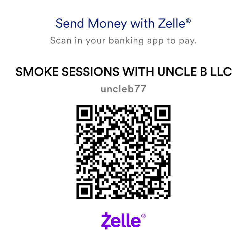 Zelle QR code for Smoke Sessions with Uncle B LLC